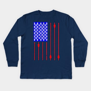 Archery American Flag Kids Long Sleeve T-Shirt